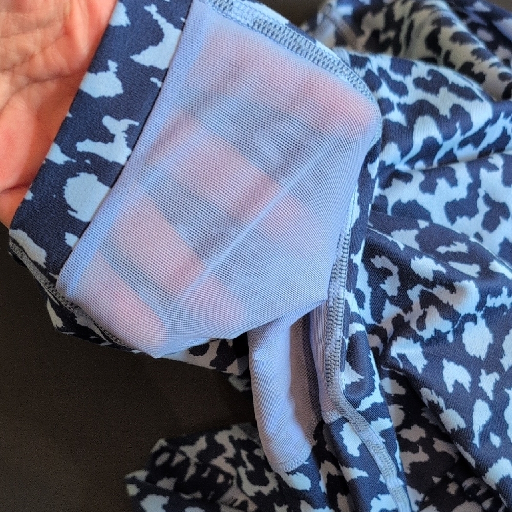 Fabletics Navy and Light Blue Patterned Leggings - image 8